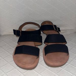 Black Double Strap Ankle Sandals Women’s Size 6.5